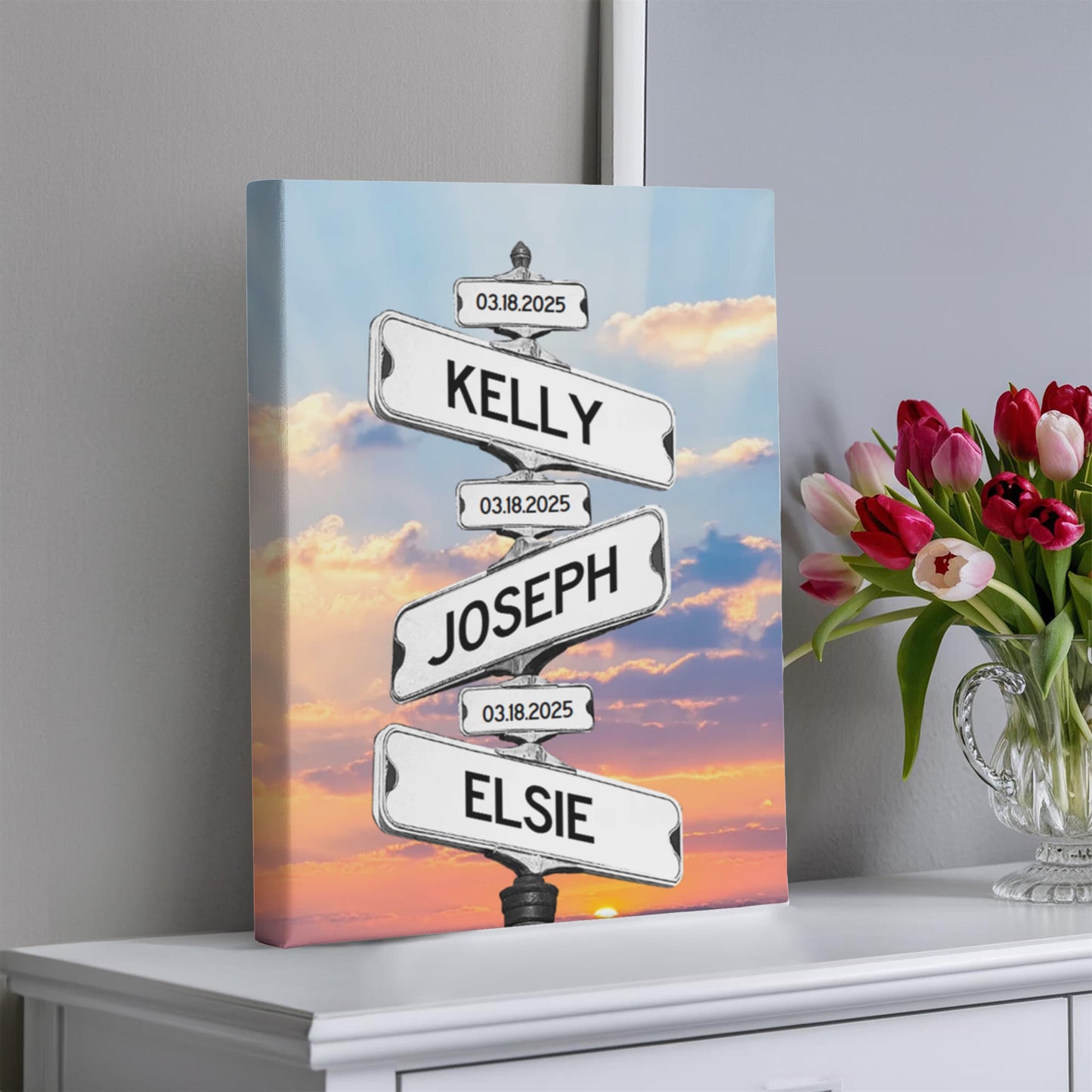 Sunset Famiy Street Sign