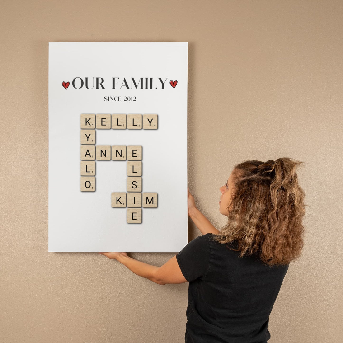 Personalized Our Family Crossword Canvas