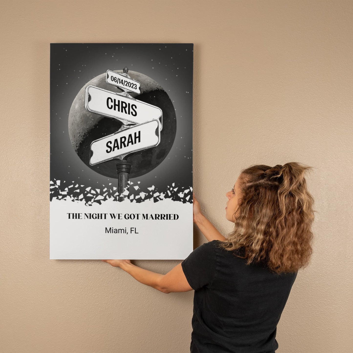 The Night we got married Couples Gift Canvas