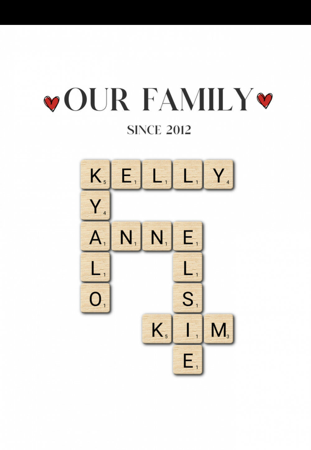 Personalized Our Family Crossword Canvas