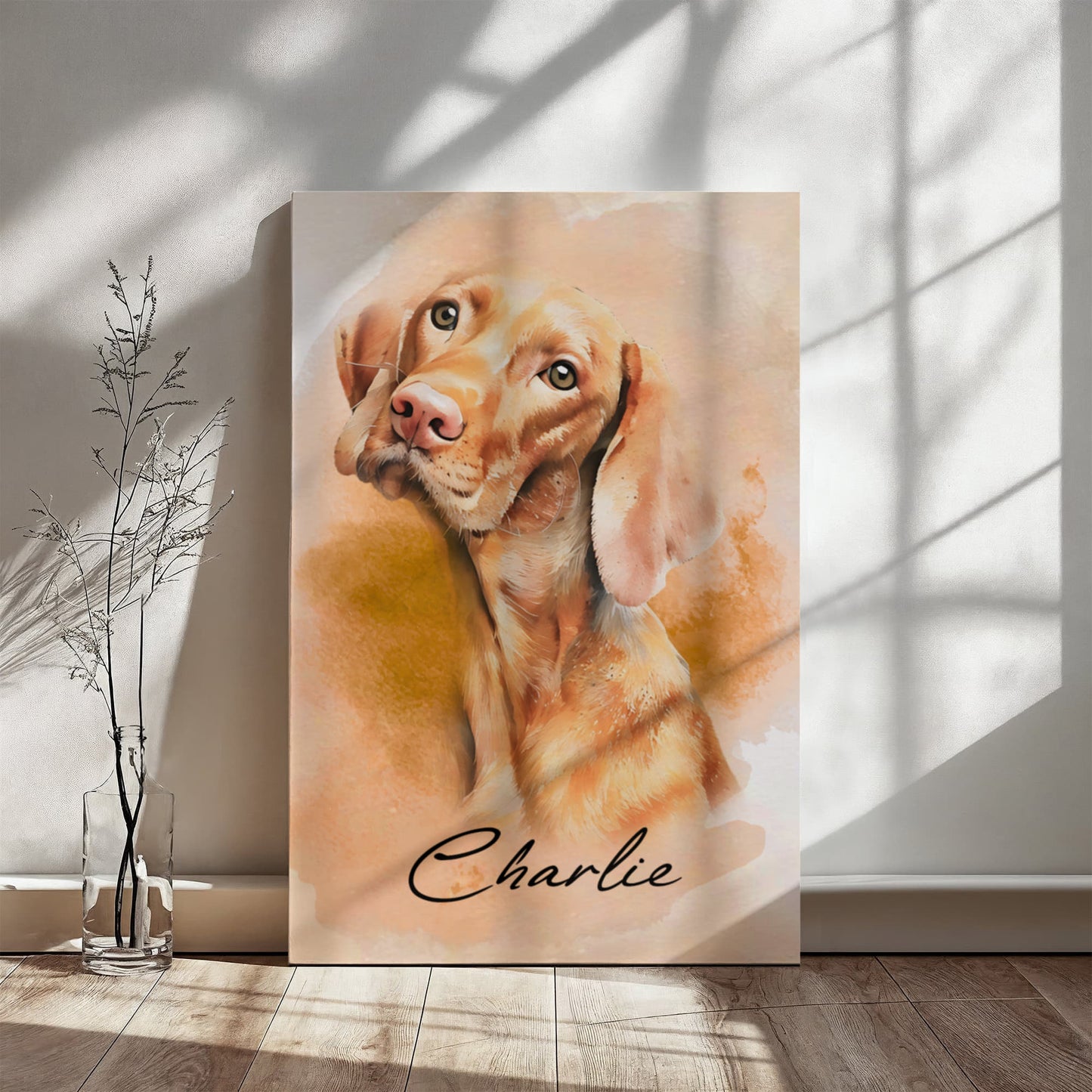 Personalized Pet Watercolor Portraits from photo canvas