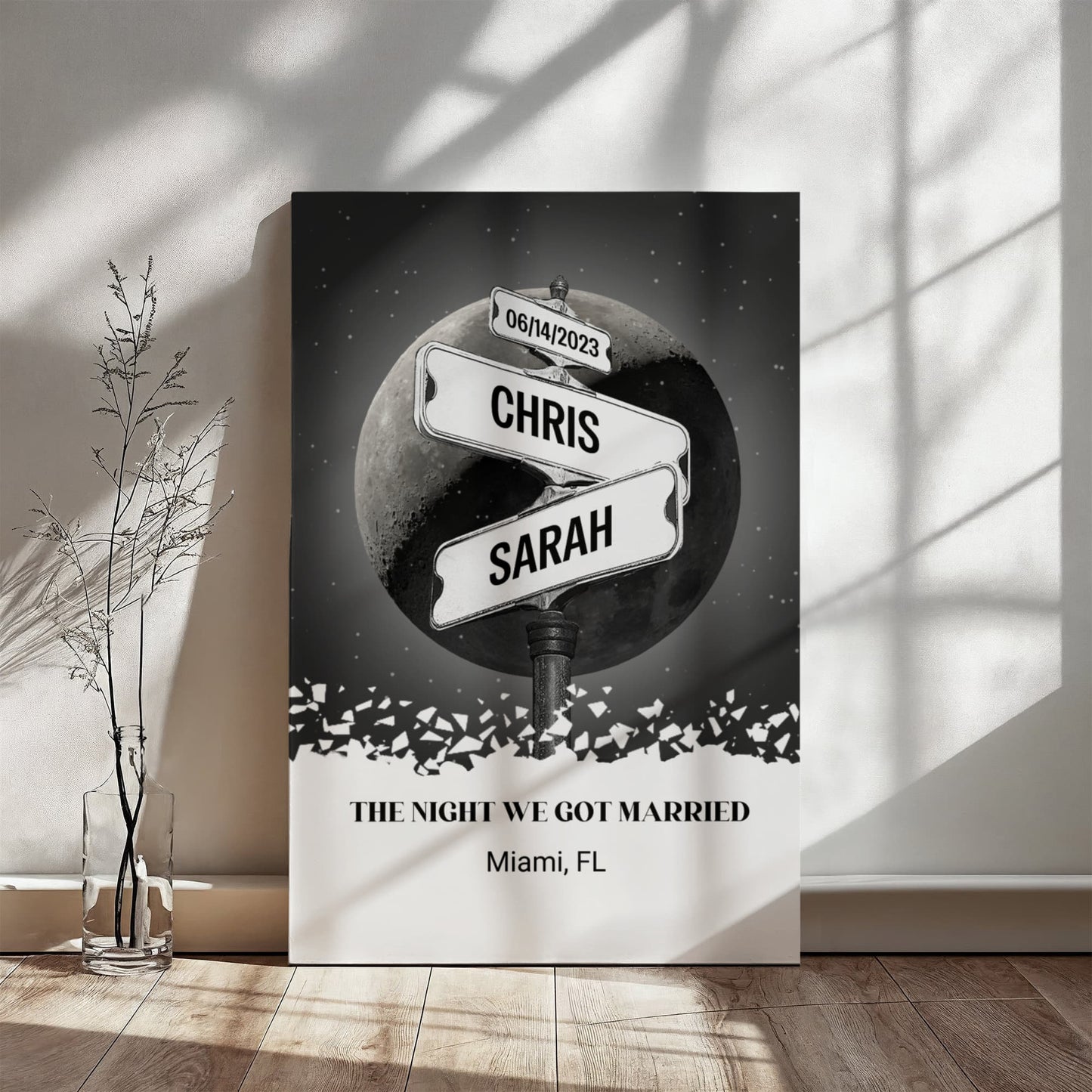 The Night we got married Couples Gift Canvas