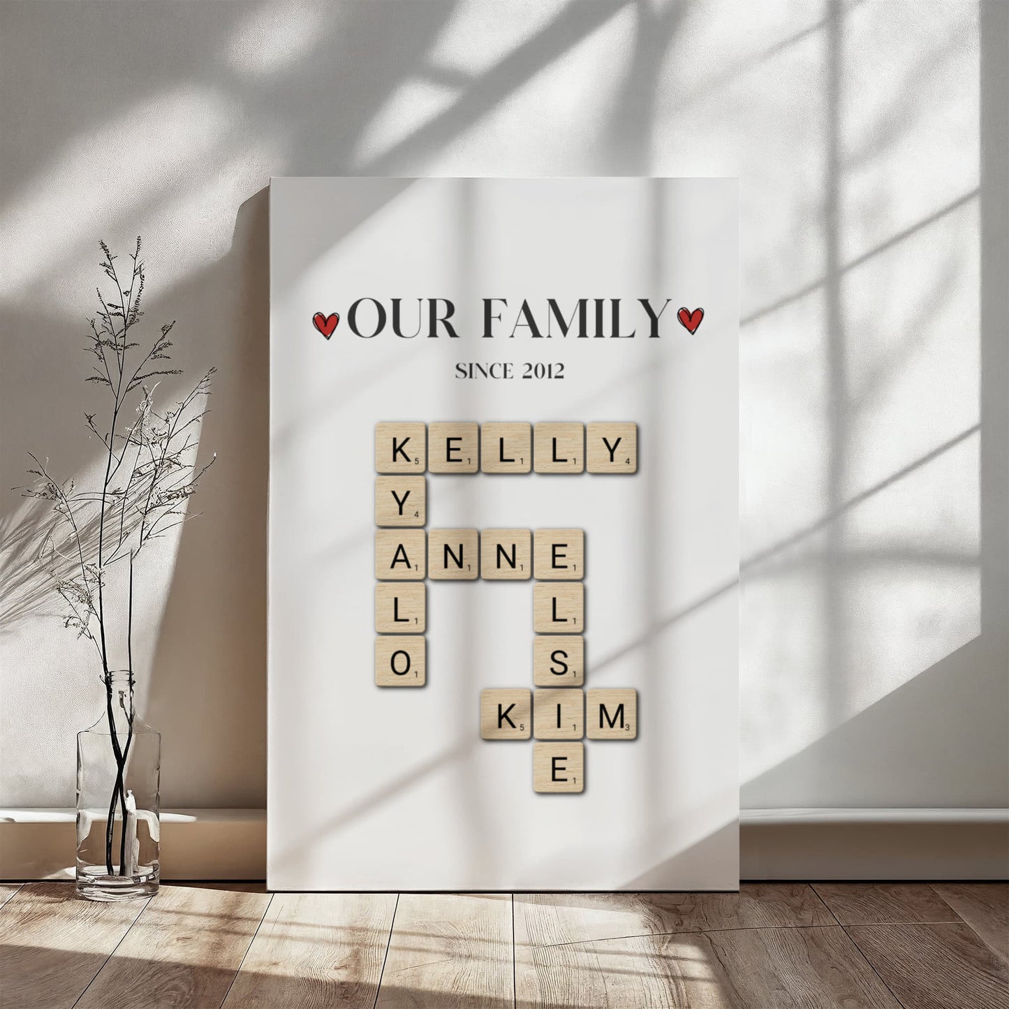 Personalized Our Family Crossword Canvas