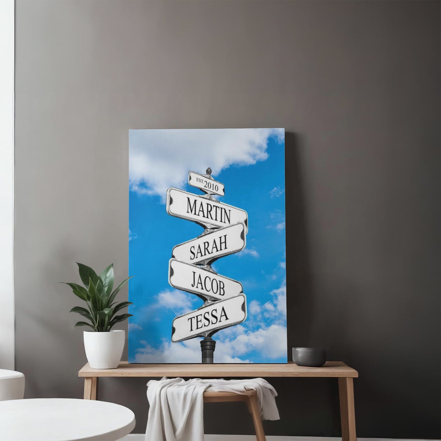 Personalized Family Names Sign, Multi Names Canvas Wall Art, Custom Street Sign Gift, Premium Wall Decor, Family Gift Idea