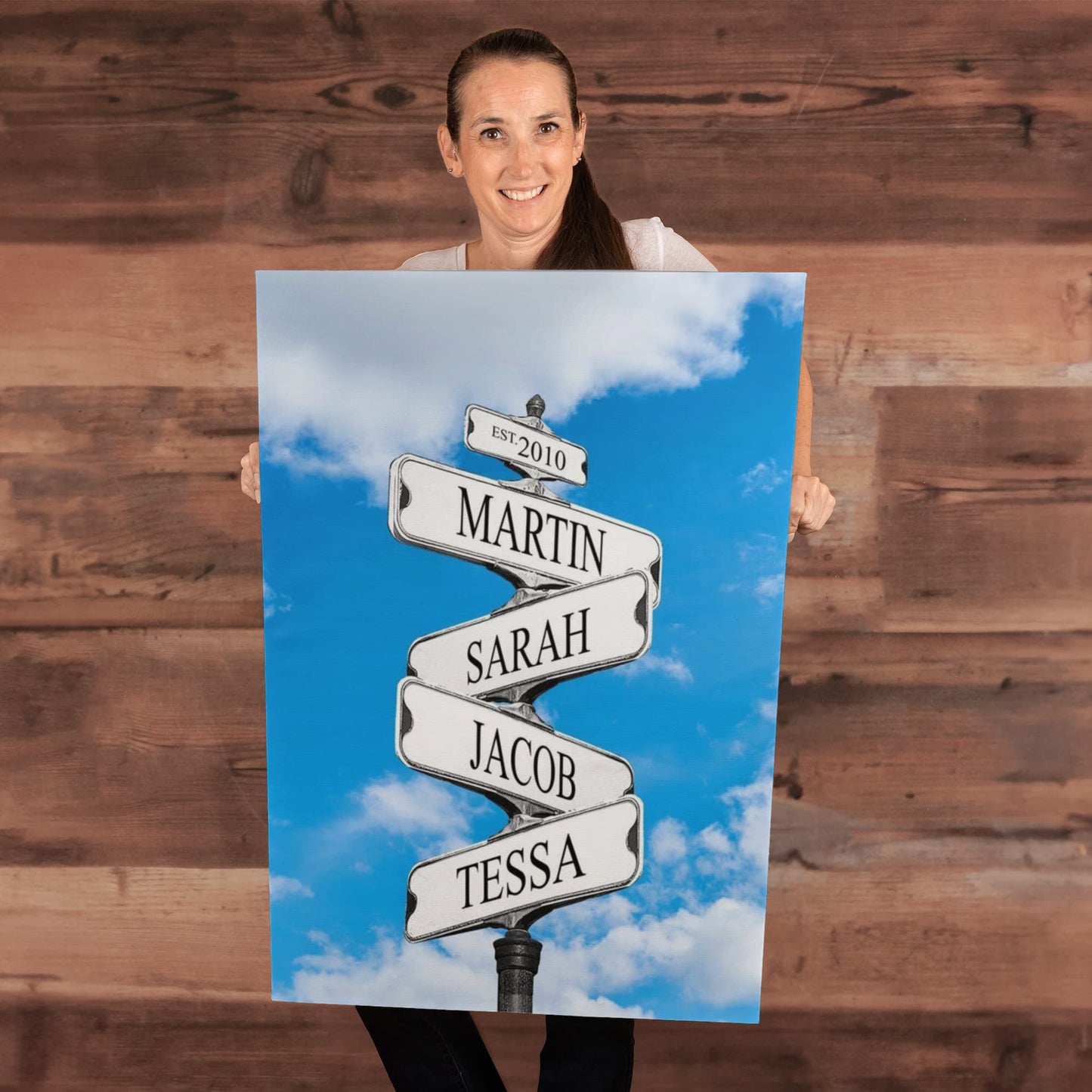 Personalized Family Names Sign, Multi Names Canvas Wall Art, Custom Street Sign Gift, Premium Wall Decor, Family Gift Idea