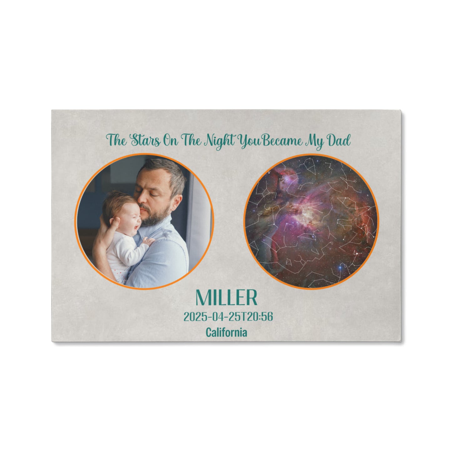 Birthday Star map For Father's Day Dad Gift Canvas