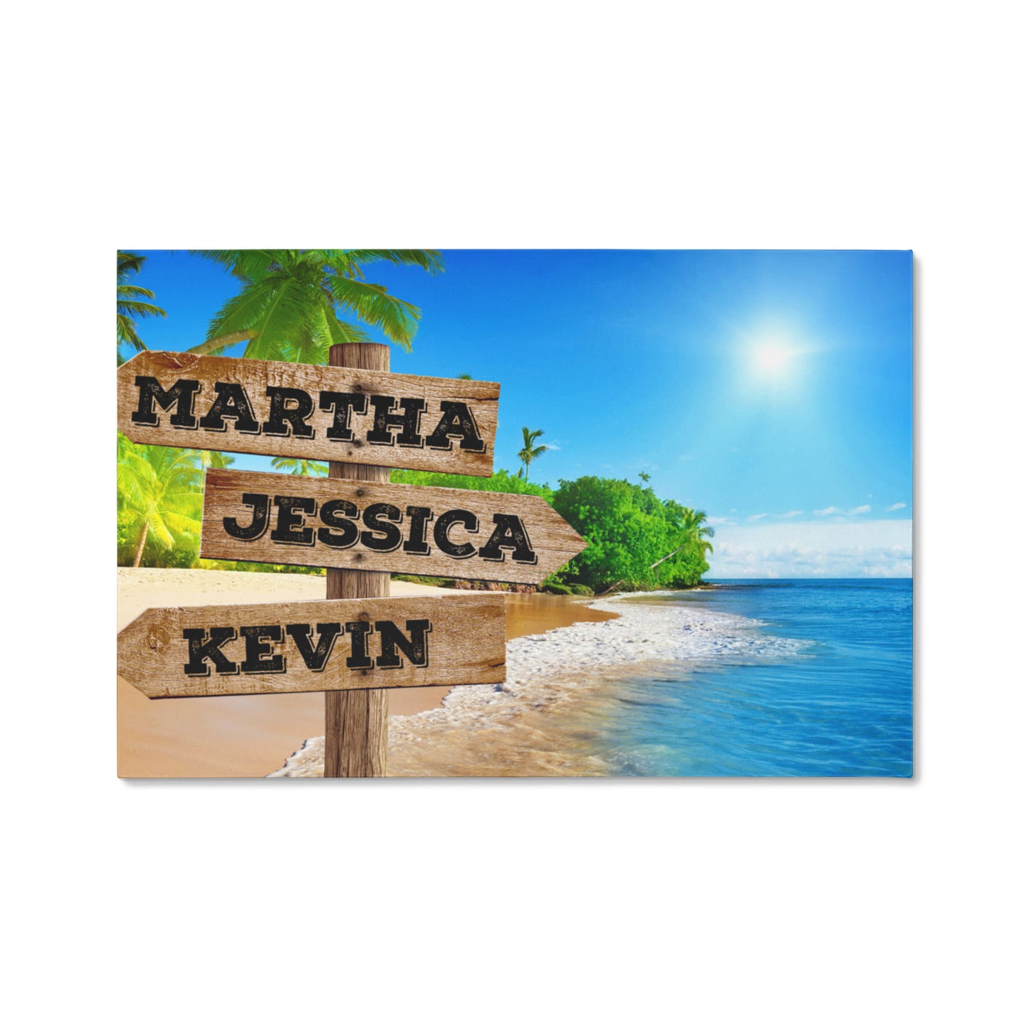 Sunny Beach Street Name Canvas Wall Sign