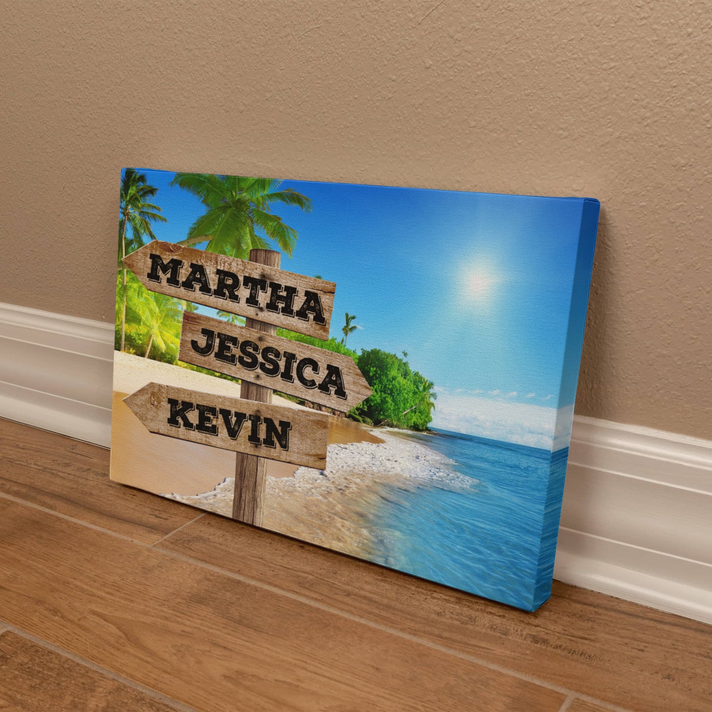 Sunny Beach Street Name Canvas Wall Sign