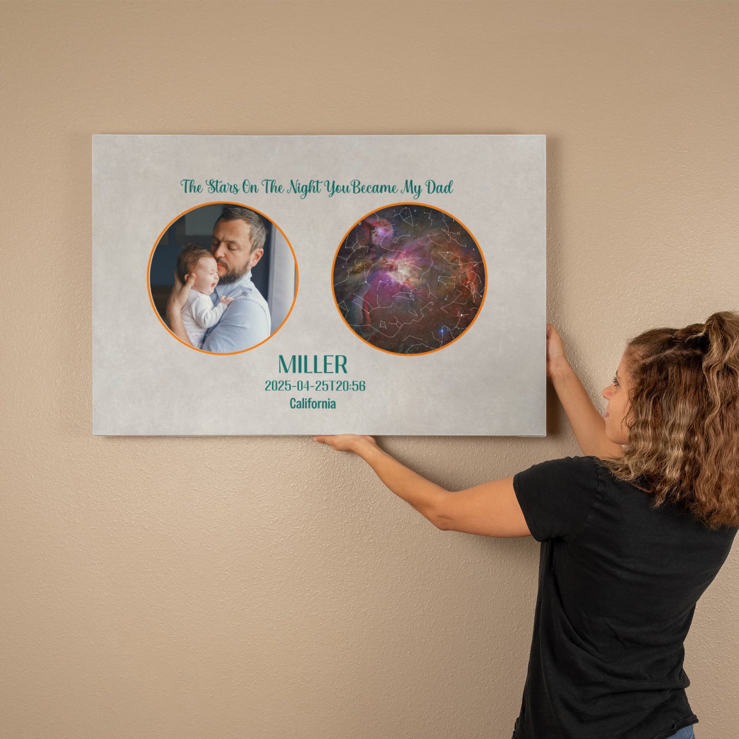 Birthday Star map For Father's Day Dad Gift Canvas
