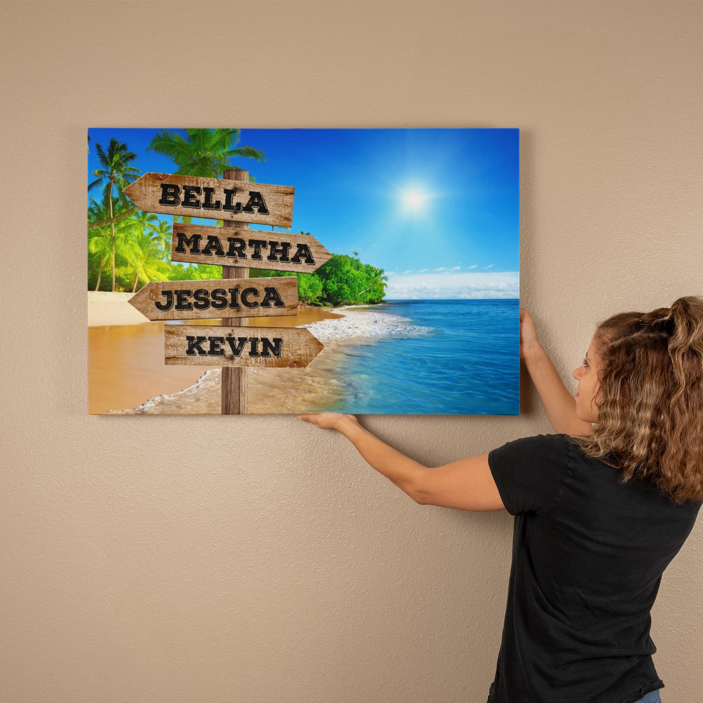 Sunny Beach Street Name Canvas Wall Sign