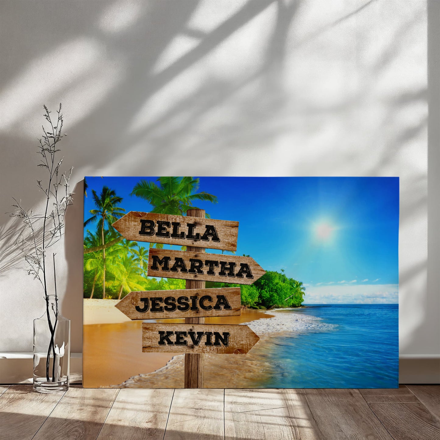 Sunny Beach Street Name Canvas Wall Sign