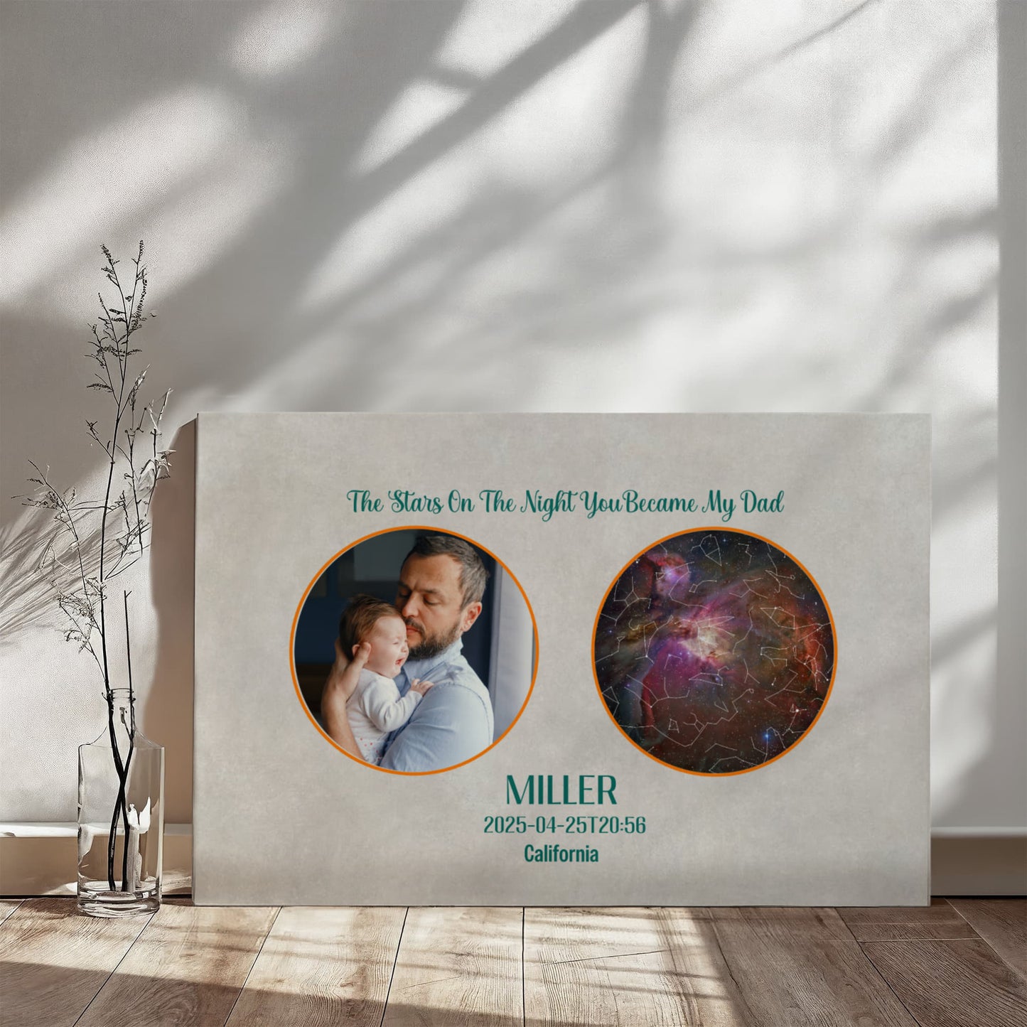 Birthday Star map For Father's Day Dad Gift Canvas