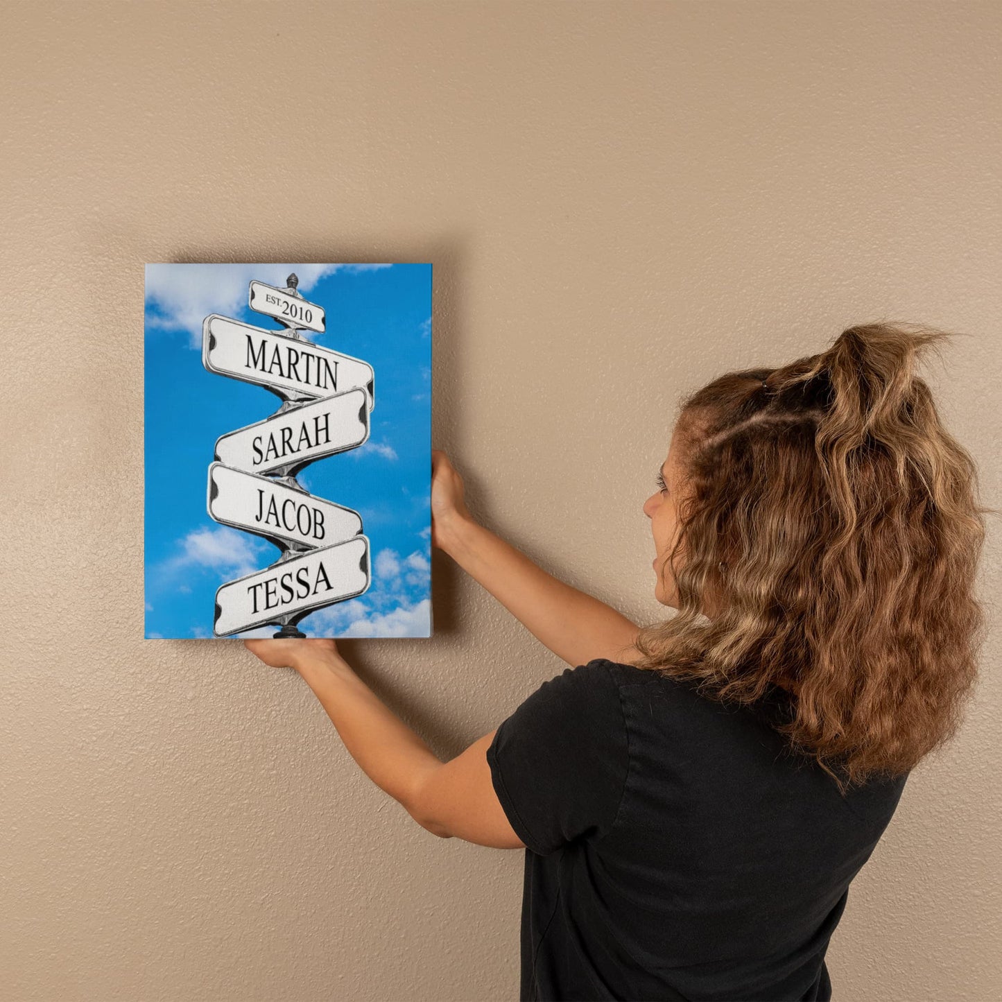 Personalized Family Names Sign, Multi Names Canvas Wall Art, Custom Street Sign Gift, Premium Wall Decor, Family Gift Idea