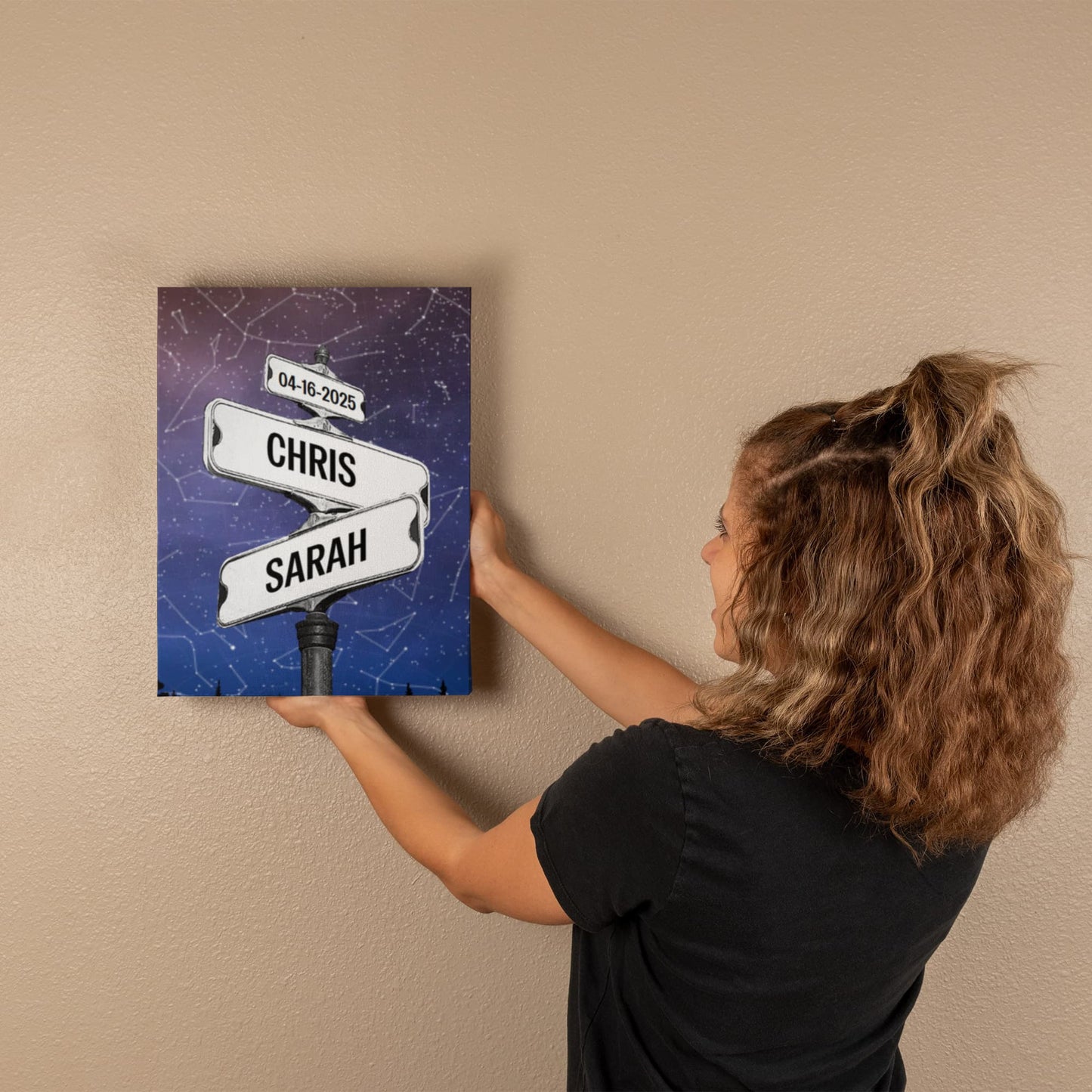 Custom Street sign Star Map Poster, Couple Anniversary Gift