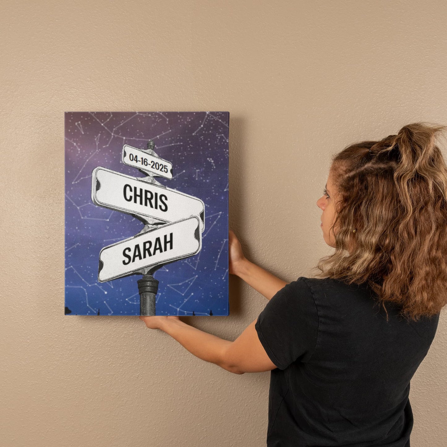 Custom Street sign Star Map Poster, Couple Anniversary Gift