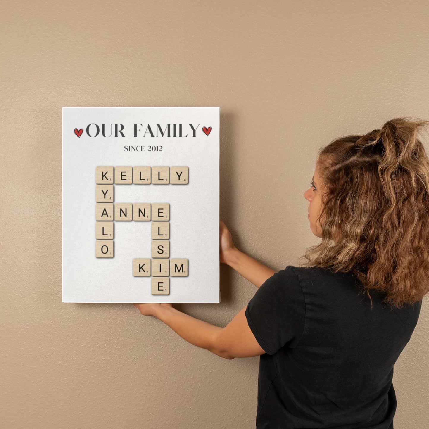 Personalized Our Family Crossword Canvas
