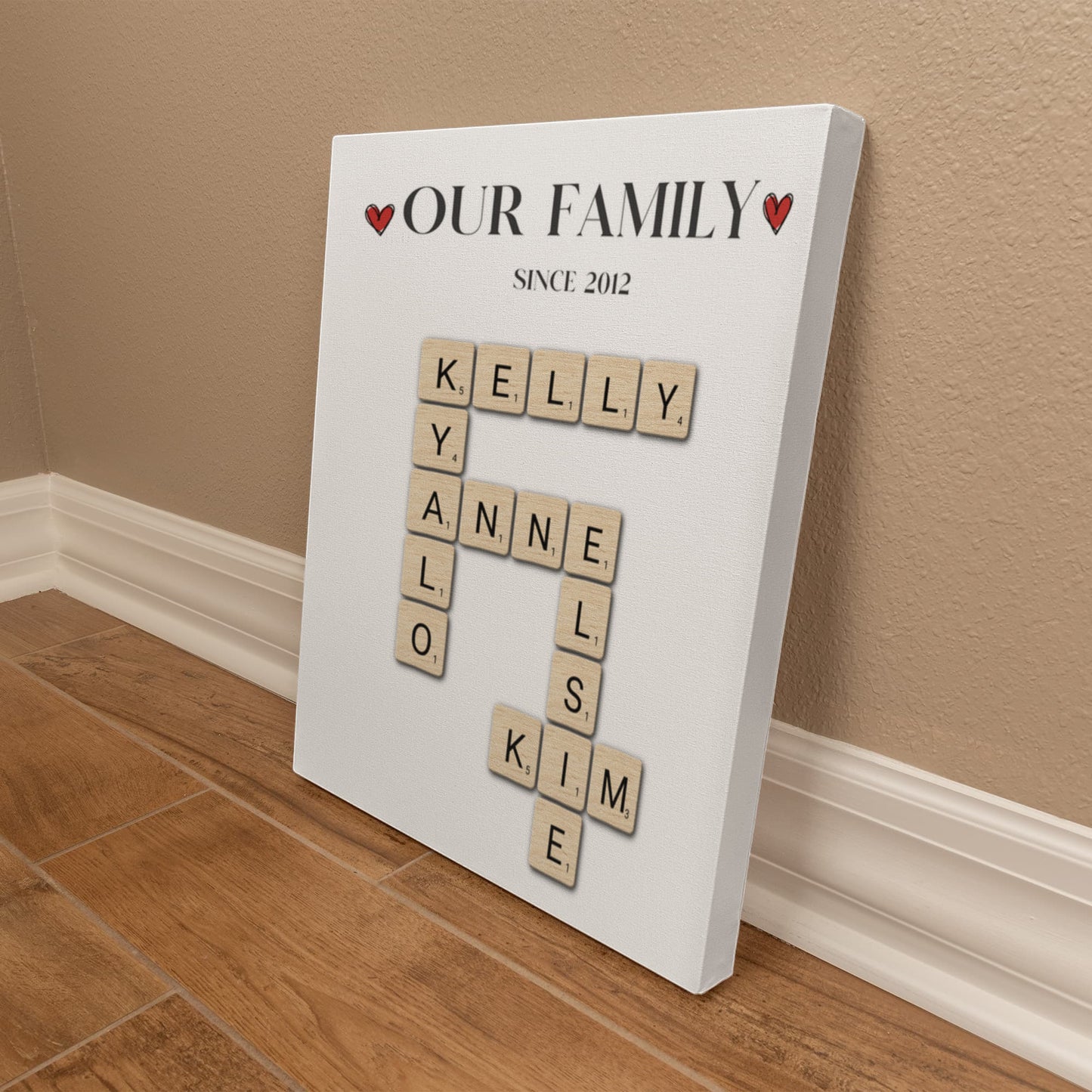 Personalized Our Family Crossword Canvas