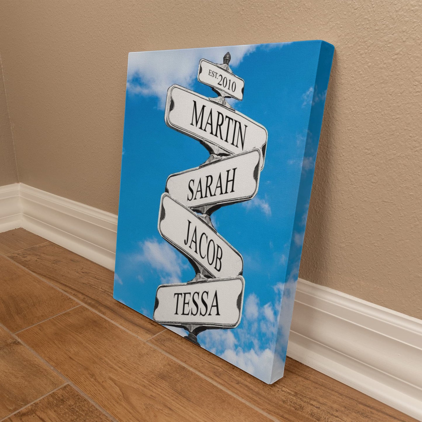 Personalized Family Names Sign, Multi Names Canvas Wall Art, Custom Street Sign Gift, Premium Wall Decor, Family Gift Idea