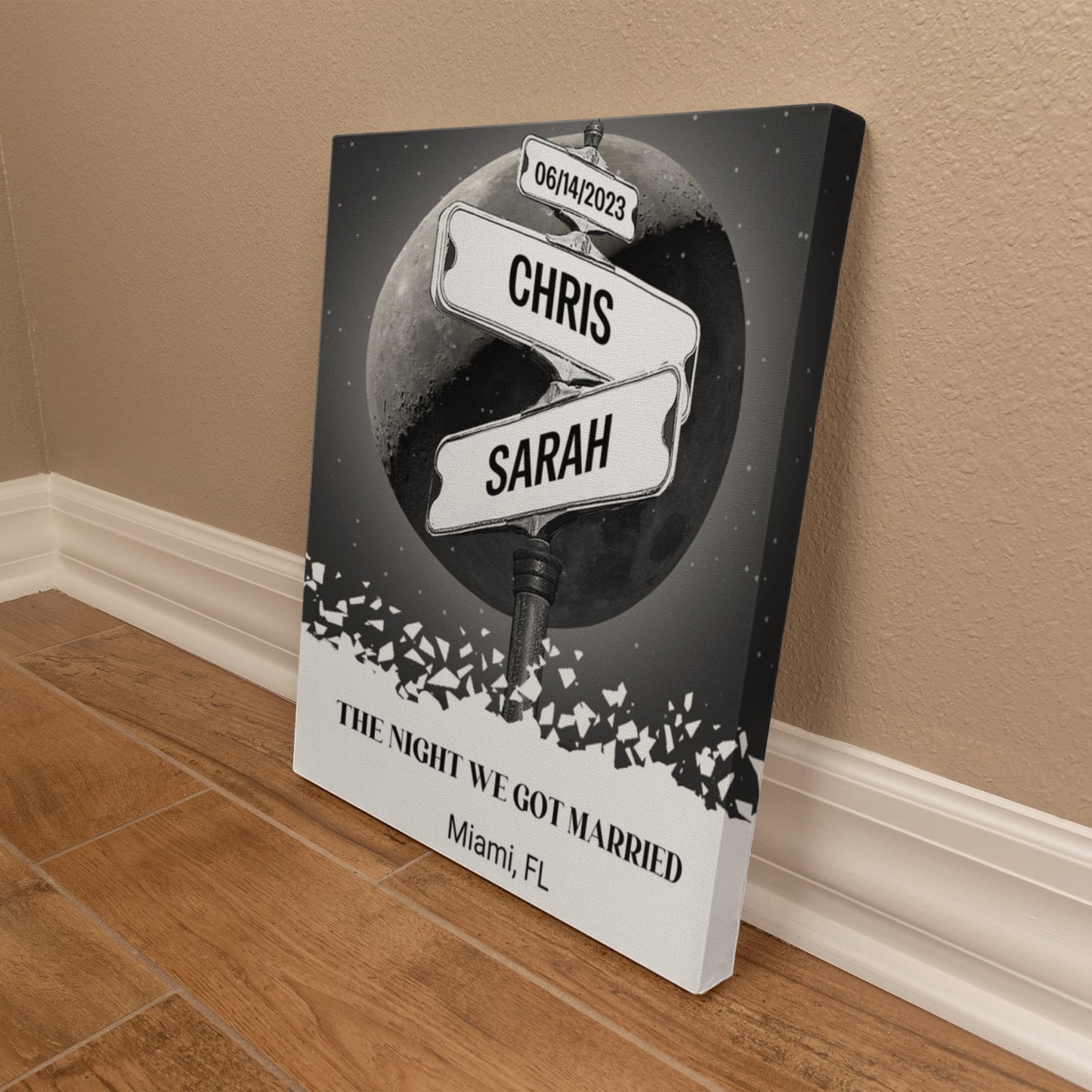 The Night we got married Couples Gift Canvas