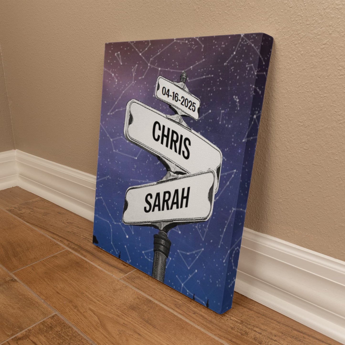 Custom Street sign Star Map Poster, Couple Anniversary Gift