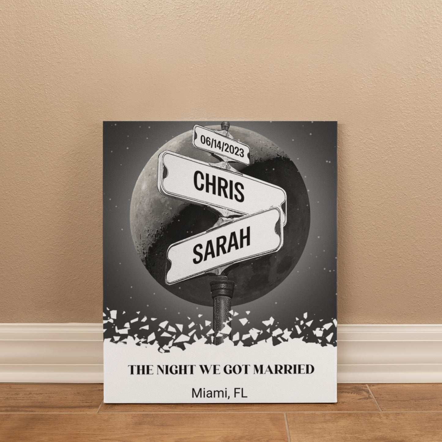 The Night we got married Couples Gift Canvas