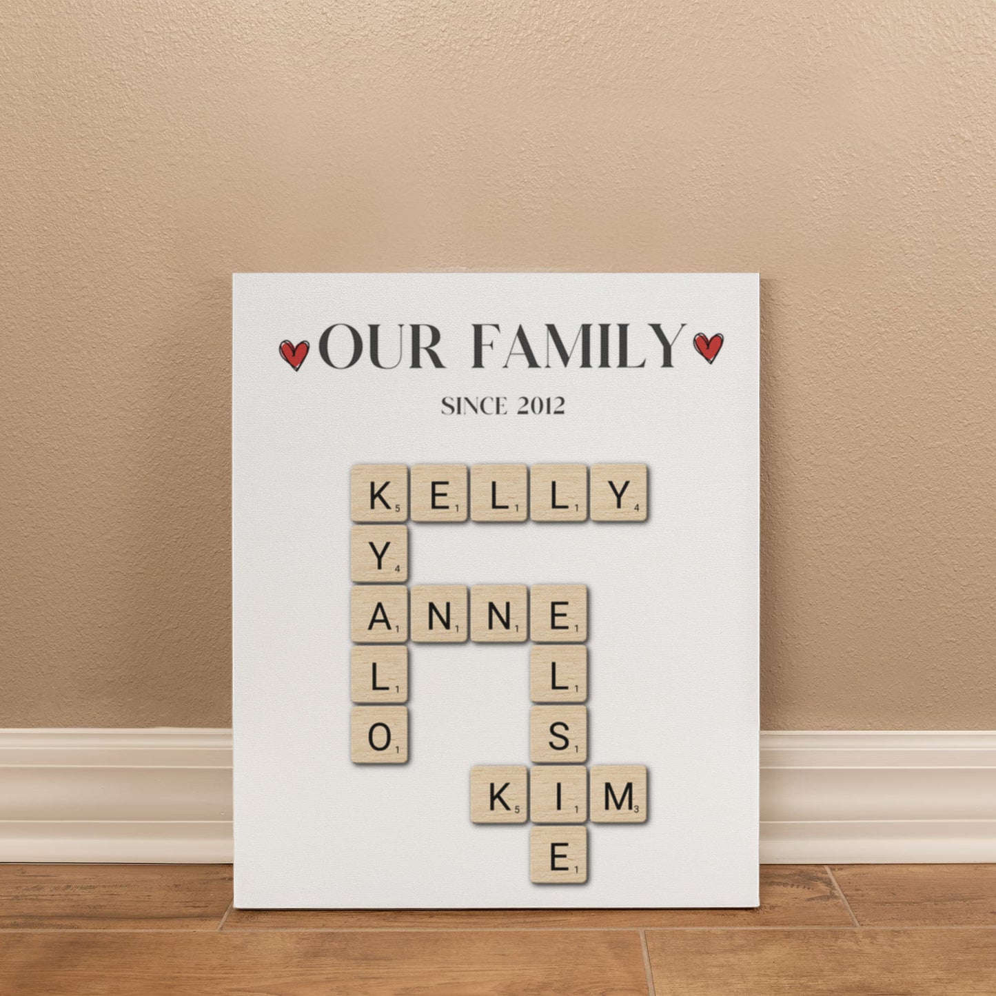 Personalized Our Family Crossword Canvas
