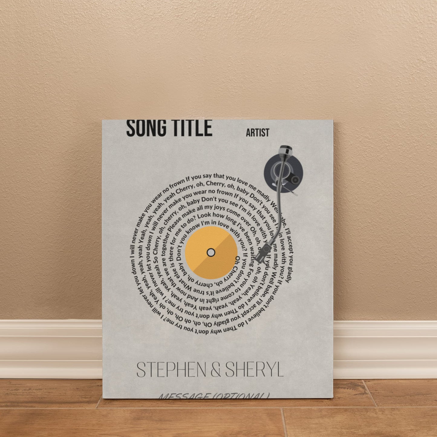 Custom Song Lyrics Gift For Couples