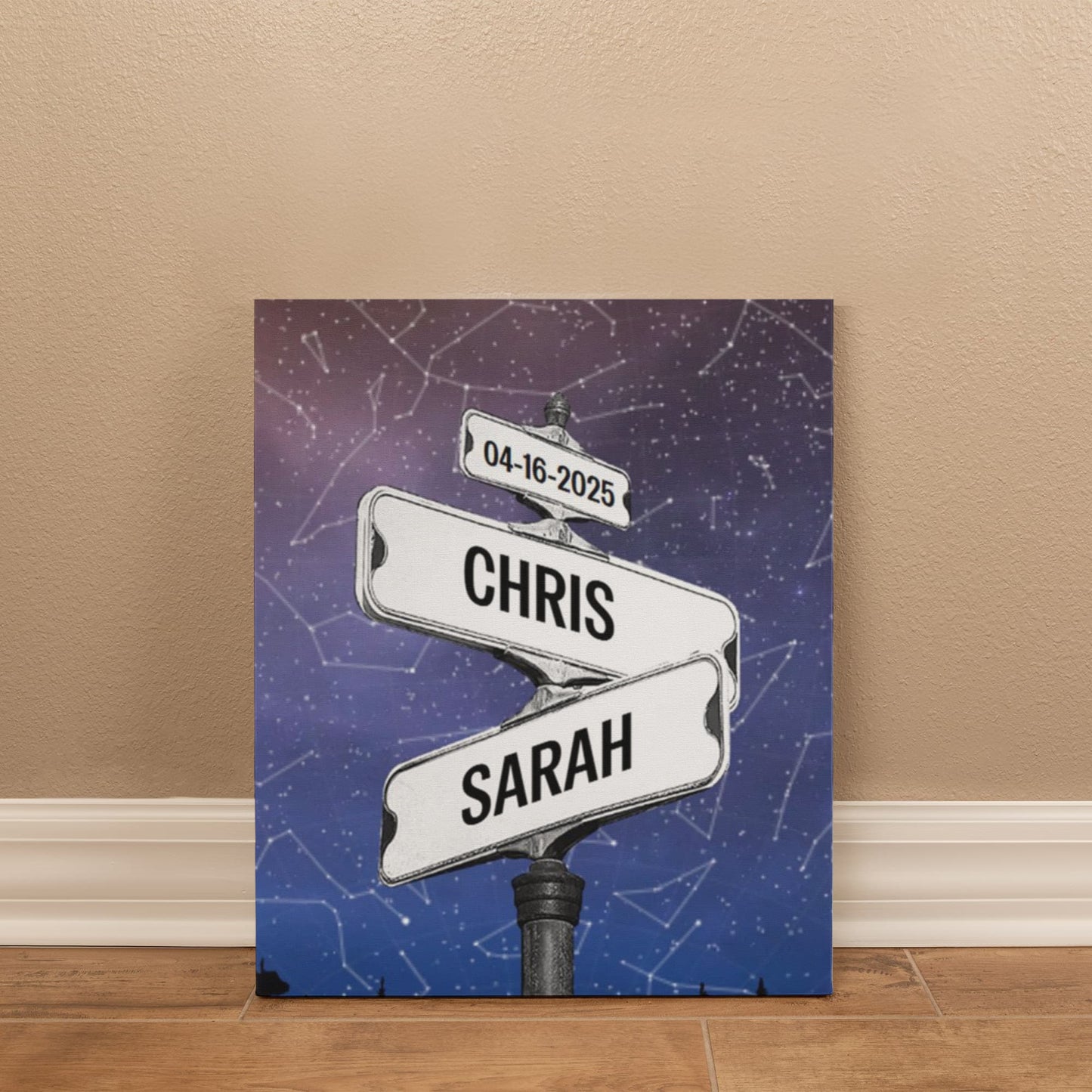 Custom Street sign Star Map Poster, Couple Anniversary Gift