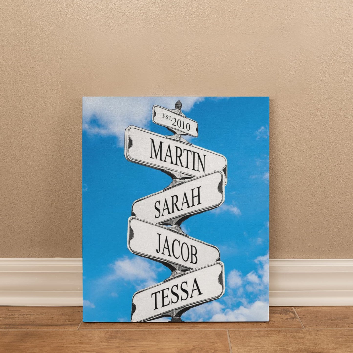 Personalized Family Names Sign, Multi Names Canvas Wall Art, Custom Street Sign Gift, Premium Wall Decor, Family Gift Idea
