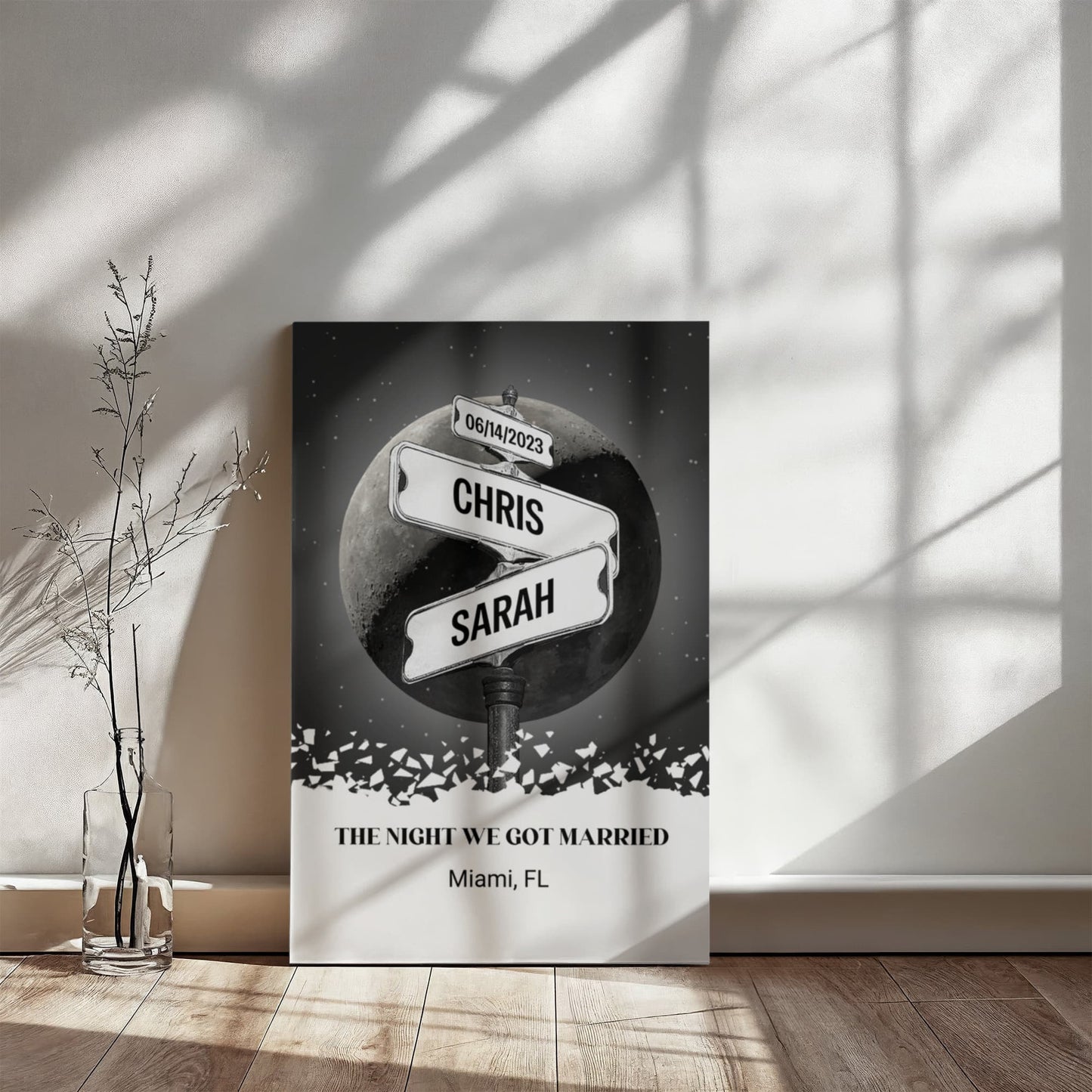 The Night we got married Couples Gift Canvas