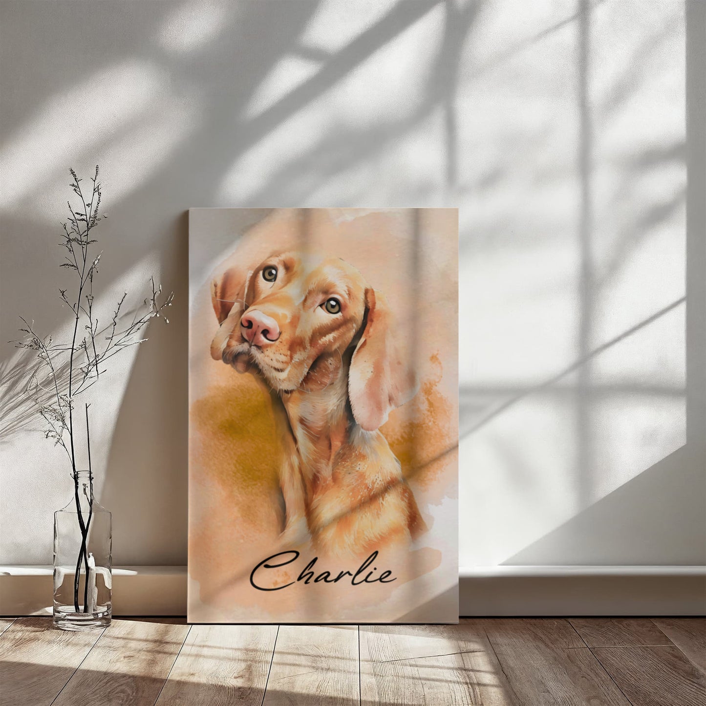 Personalized Pet Watercolor Portraits from photo canvas