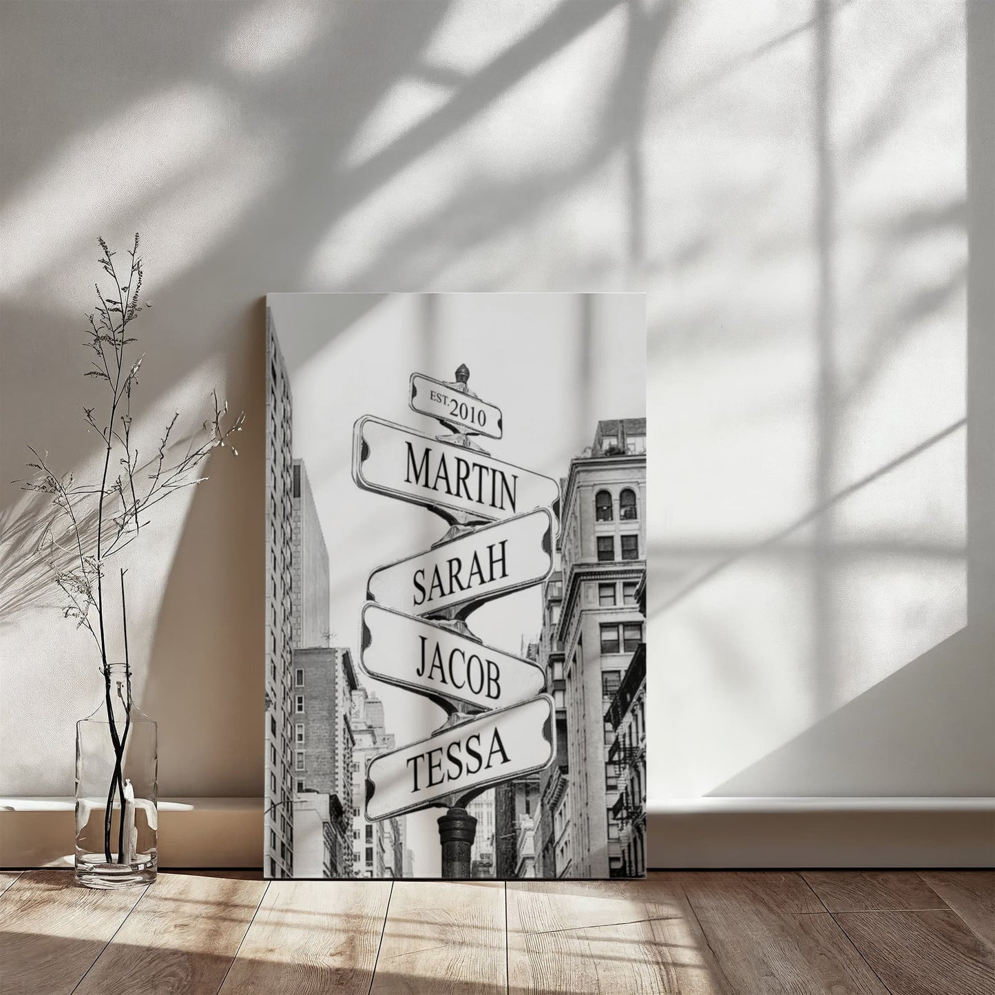 Personalized Family Names Street Sign, Family Birth Dates, Custom Canvas, Family Decor, Gift for Family, Family Legacy Art