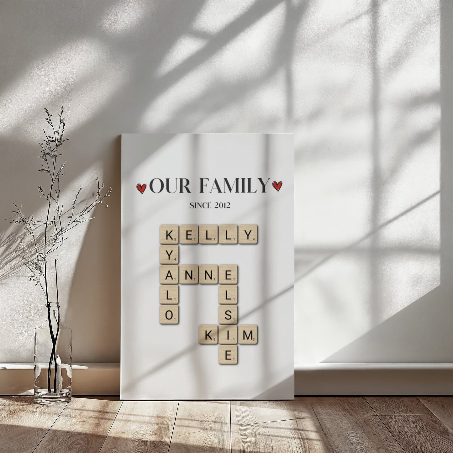 Personalized Our Family Crossword Canvas