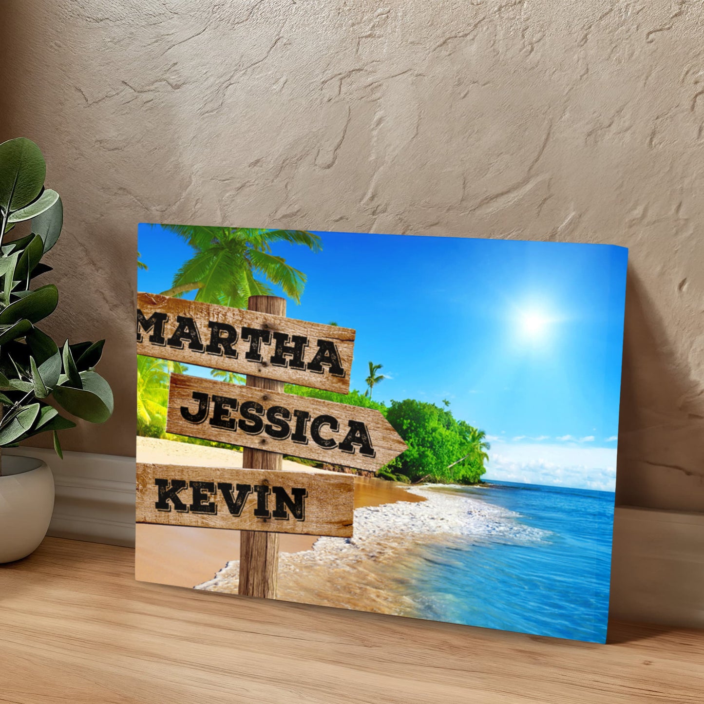 Sunny Beach Street Name Canvas Wall Sign