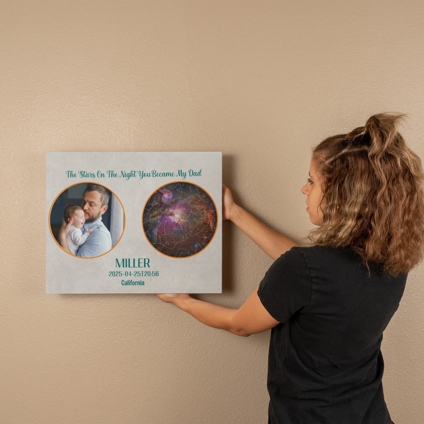 Birthday Star map For Father's Day Dad Gift Canvas