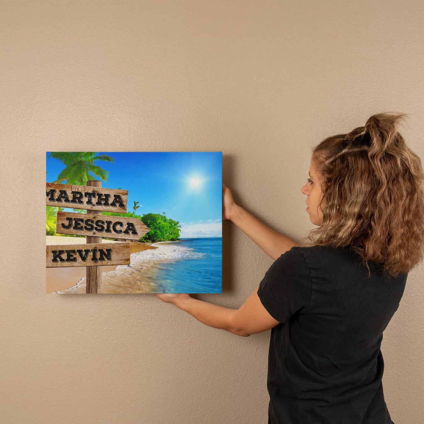 Sunny Beach Street Name Canvas Wall Sign