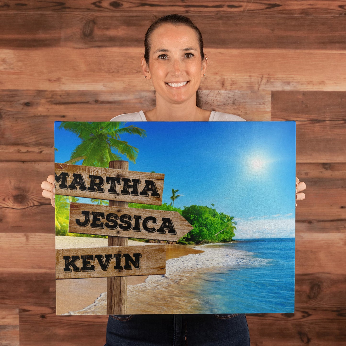 Sunny Beach Street Name Canvas Wall Sign