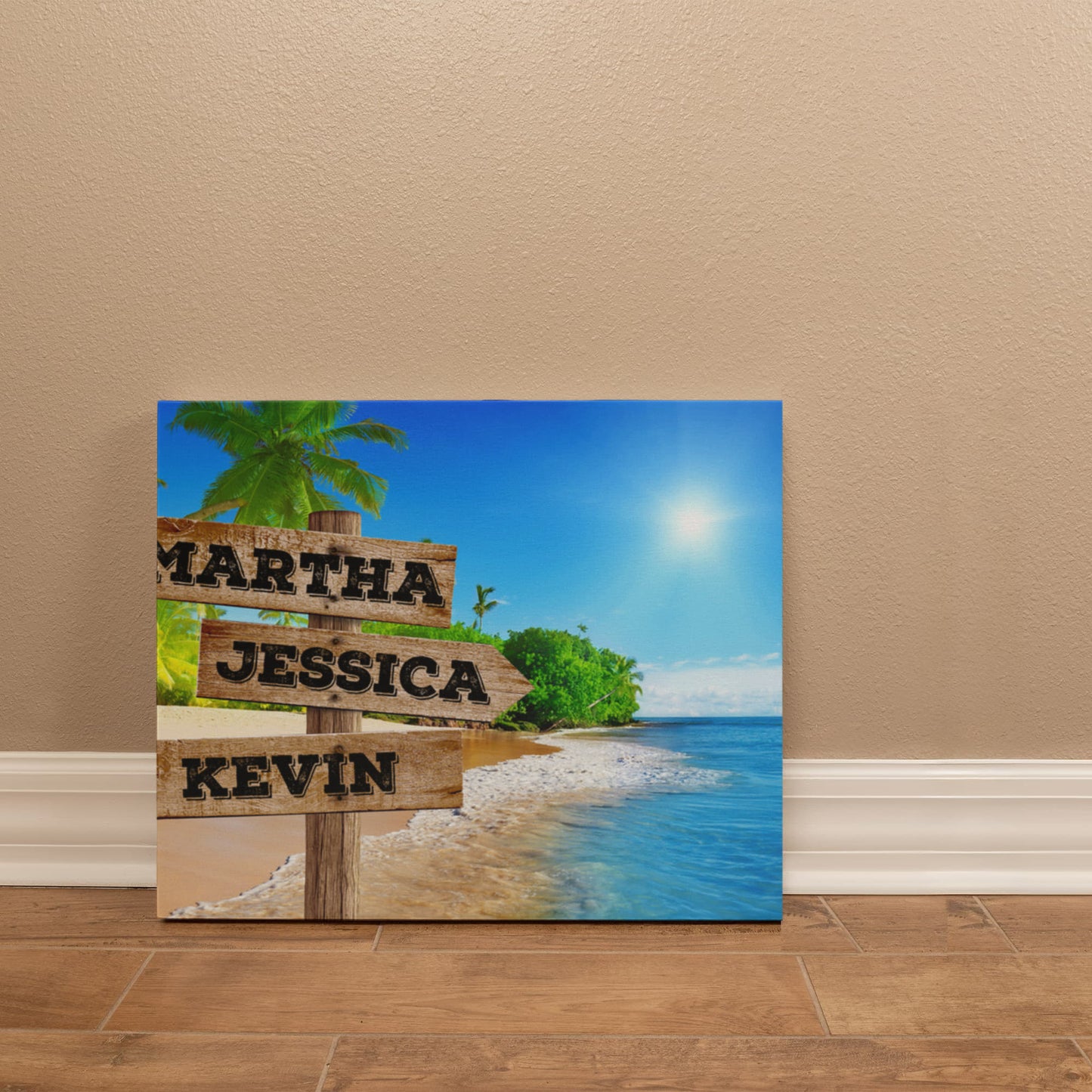 Sunny Beach Street Name Canvas Wall Sign