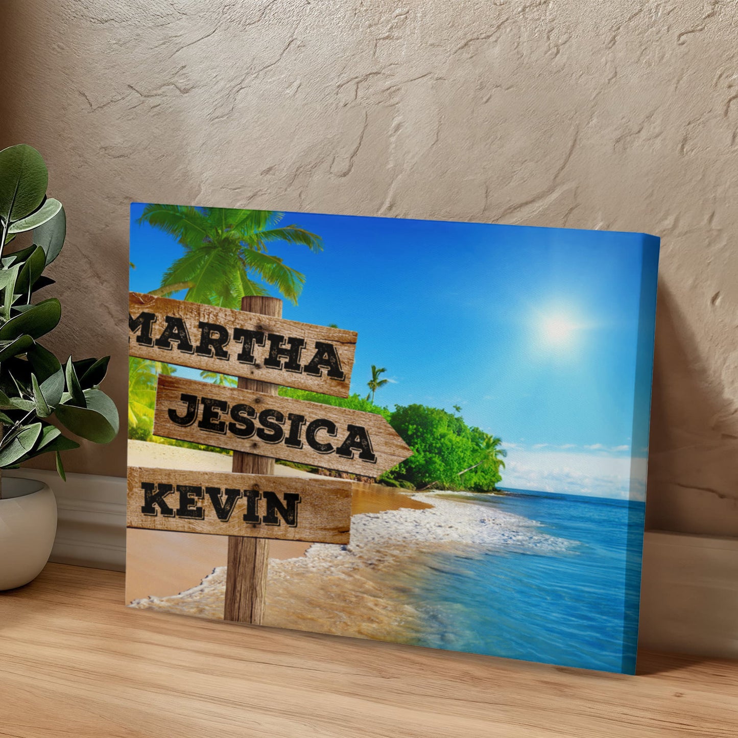 Sunny Beach Street Name Canvas Wall Sign