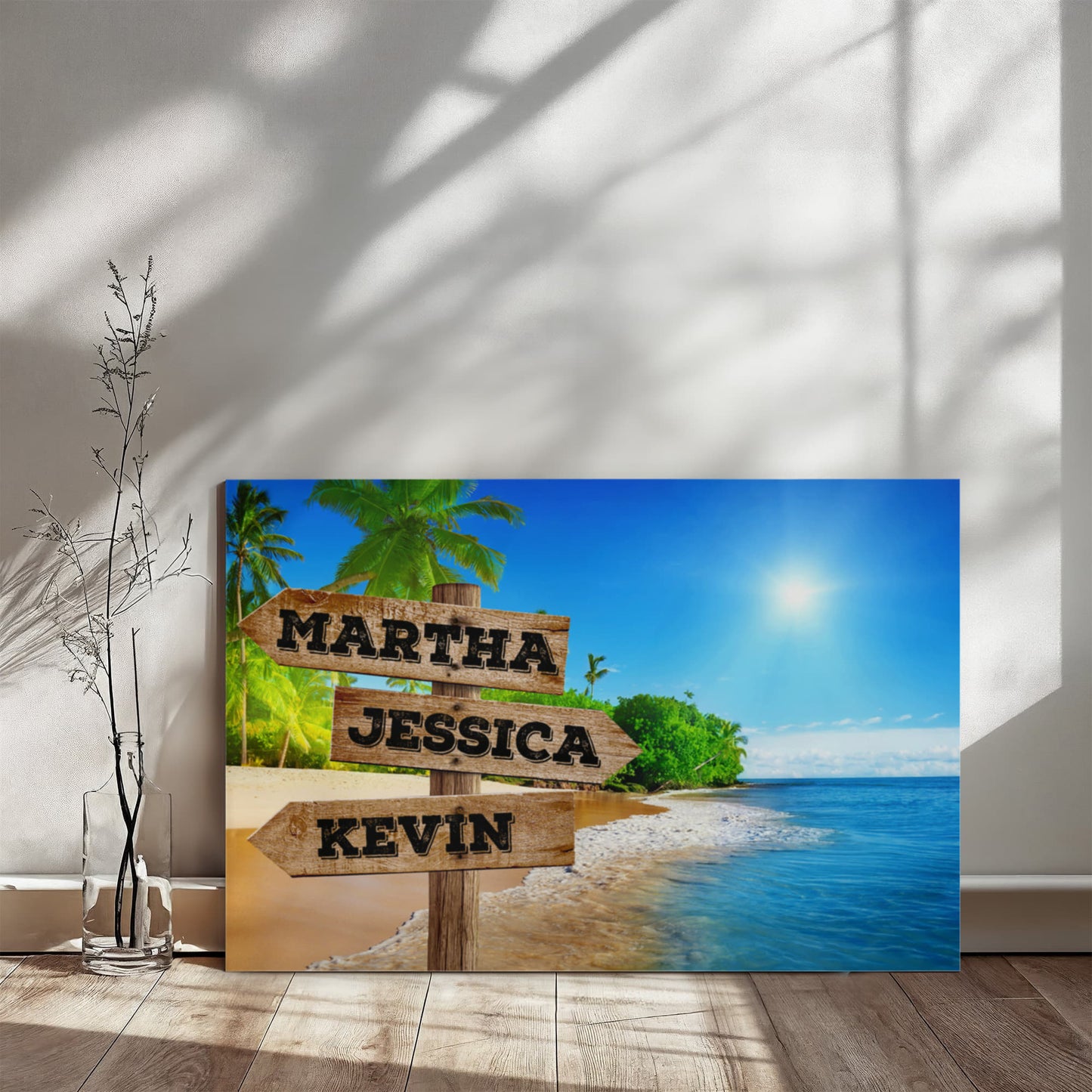 Sunny Beach Street Name Canvas Wall Sign