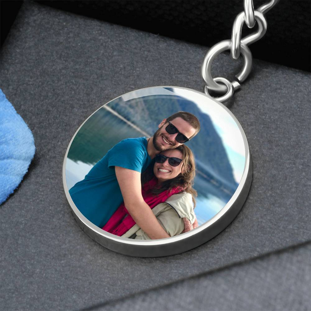 Circle Photo Keychain, Loss of Loved One Keychain, Personalized Memorial Gift, Remembrance Bereavement Gift, Custom Picture Keychain, Photo Keychain
