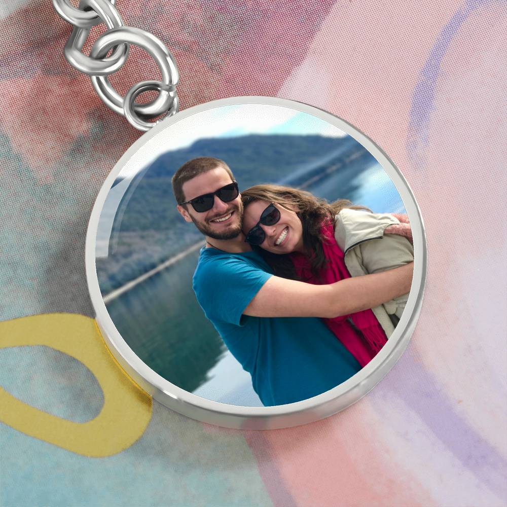 Circle Photo Keychain, Loss of Loved One Keychain, Personalized Memorial Gift, Remembrance Bereavement Gift, Custom Picture Keychain, Photo Keychain
