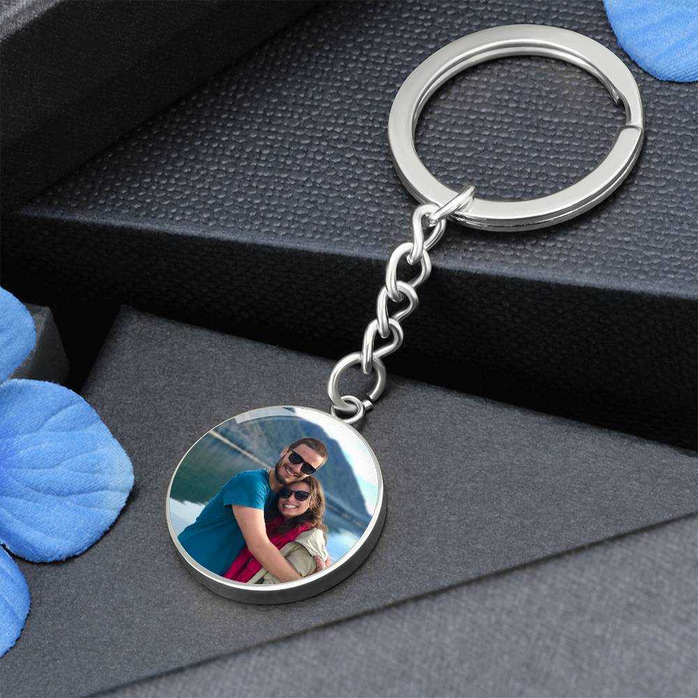 Circle Photo Keychain, Loss of Loved One Keychain, Personalized Memorial Gift, Remembrance Bereavement Gift, Custom Picture Keychain, Photo Keychain