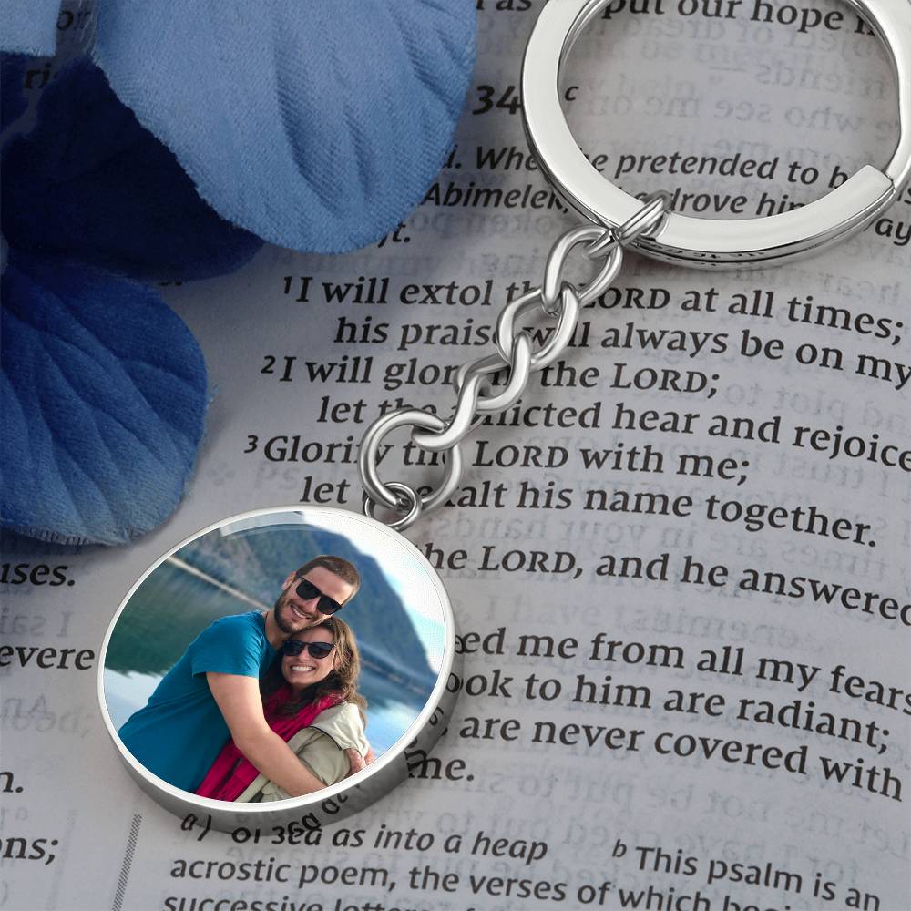 Circle Photo Keychain, Loss of Loved One Keychain, Personalized Memorial Gift, Remembrance Bereavement Gift, Custom Picture Keychain, Photo Keychain