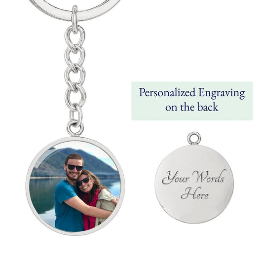 Circle Photo Keychain, Loss of Loved One Keychain, Personalized Memorial Gift, Remembrance Bereavement Gift, Custom Picture Keychain, Photo Keychain