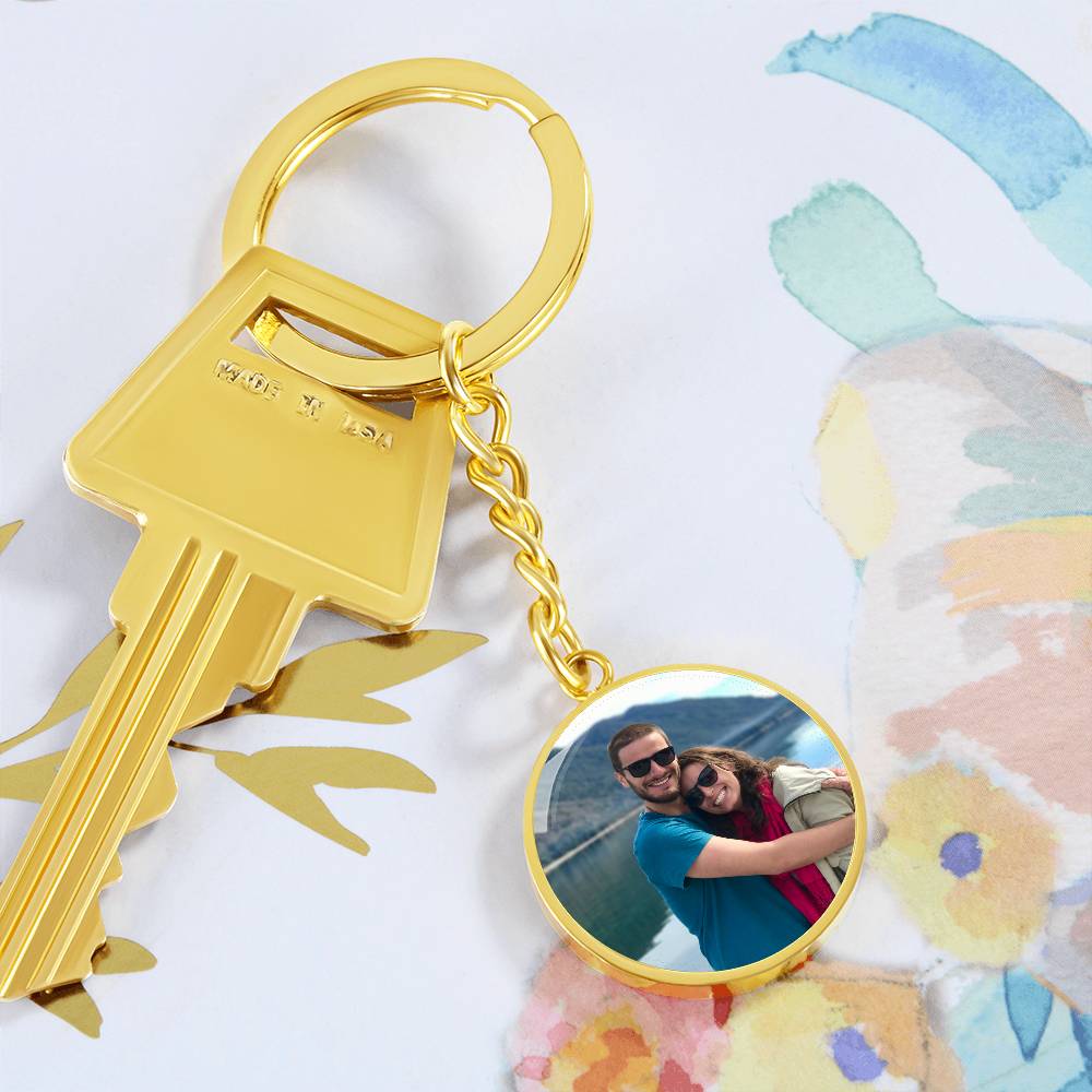 Circle Photo Keychain, Loss of Loved One Keychain, Personalized Memorial Gift, Remembrance Bereavement Gift, Custom Picture Keychain, Photo Keychain