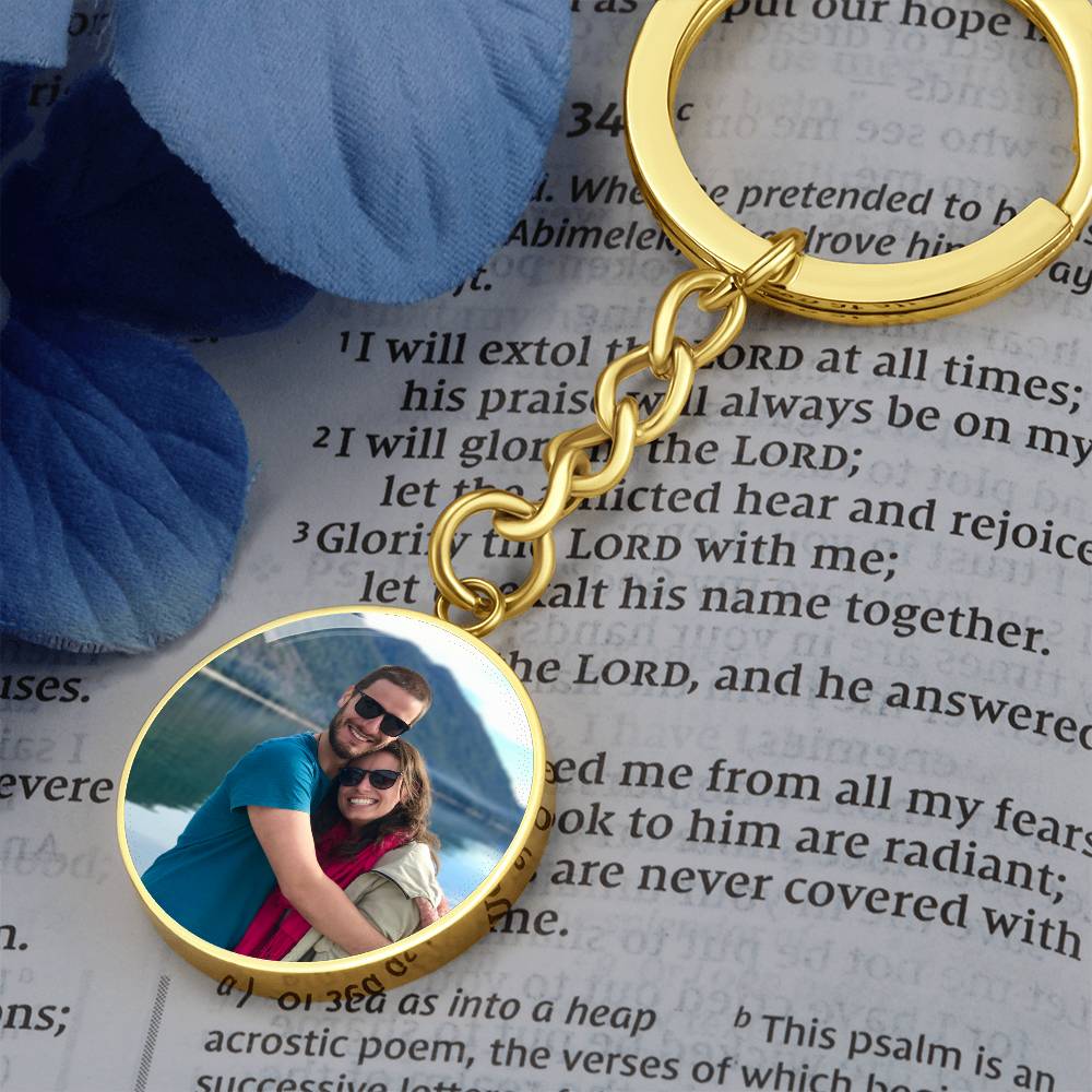 Circle Photo Keychain, Loss of Loved One Keychain, Personalized Memorial Gift, Remembrance Bereavement Gift, Custom Picture Keychain, Photo Keychain