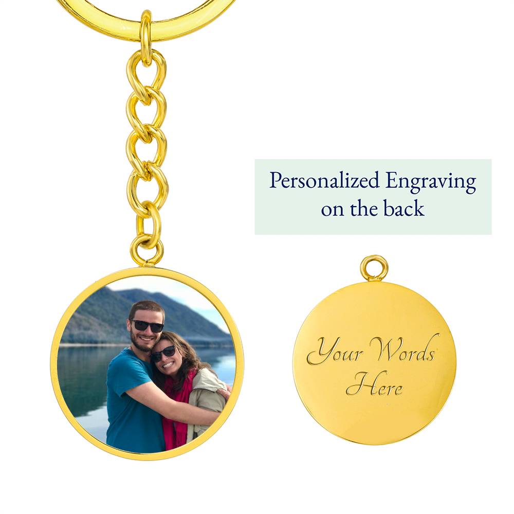 Circle Photo Keychain, Loss of Loved One Keychain, Personalized Memorial Gift, Remembrance Bereavement Gift, Custom Picture Keychain, Photo Keychain