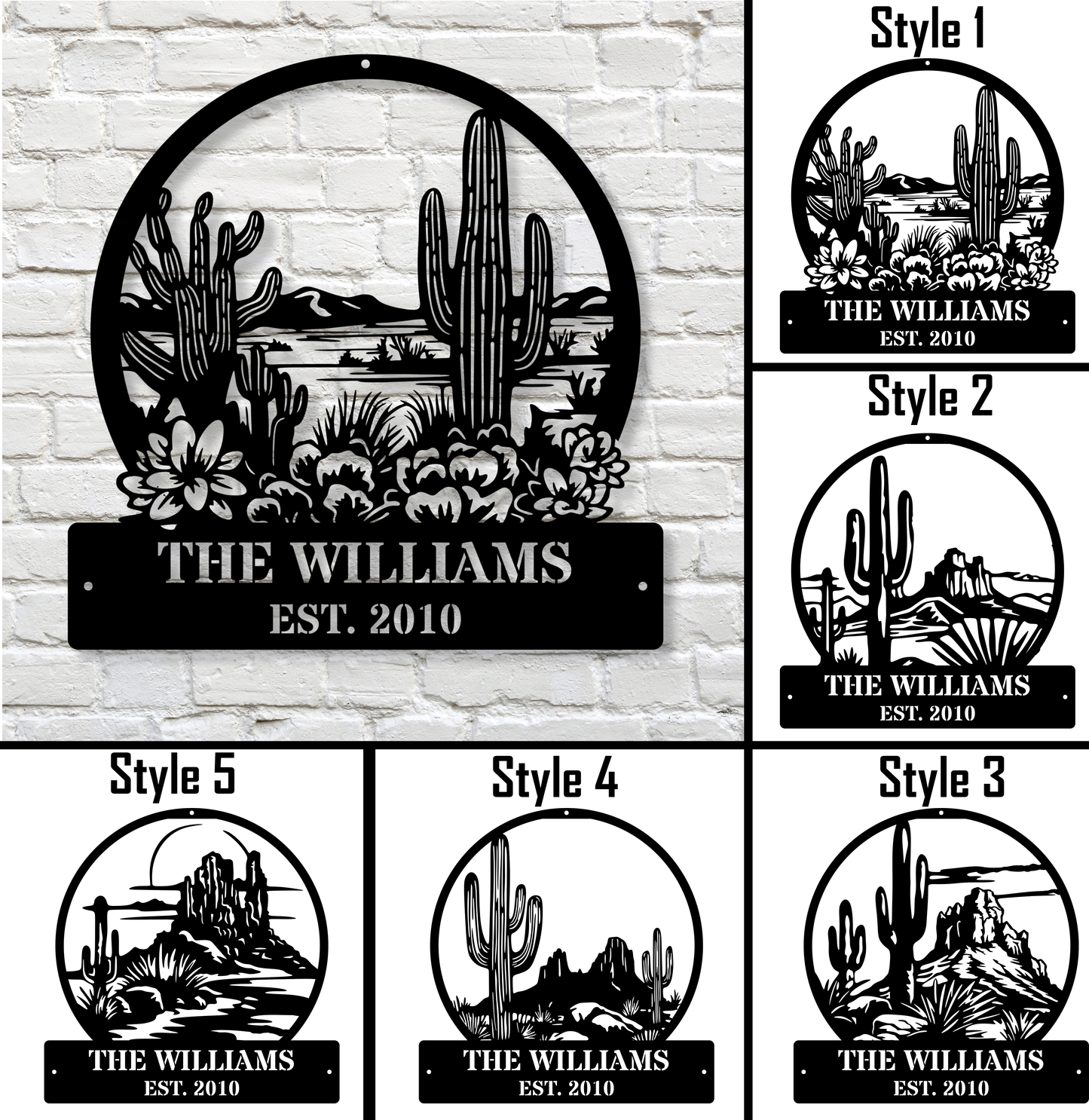 Personalized Cactus Metal Sign, Custom Cactus Decor, Metal Wall Art, Rustic Cactus Home Gift, Unique Cacti Office Decor