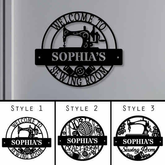 Personalised Metal Sewing Sign, Custom Sewing Room Decor, Thread Art, Tailor Room Gift, Quilting Sign, Craft Room Decor, Embroidery Enthusiasts